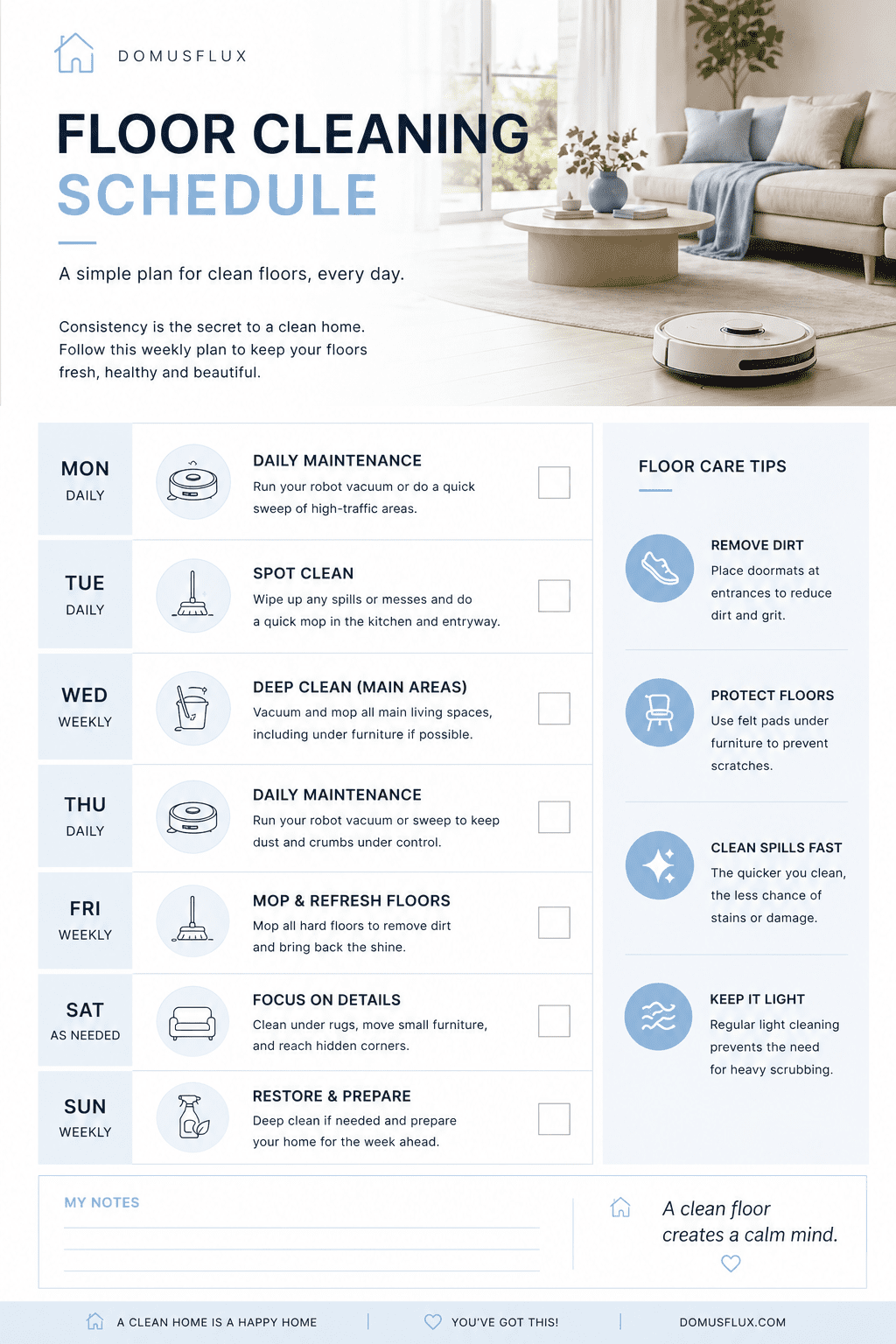 Floor Cleaning Schedule